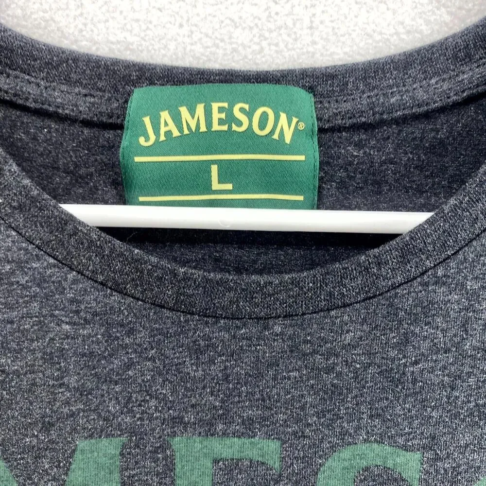 John Jameson & Son Limited‎ Jameson Dark Gray and Green Tee Mens Size L